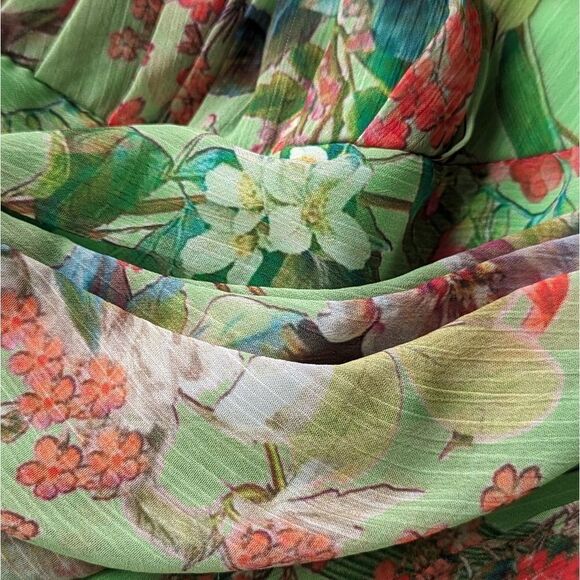 Jay Godfrey Strapless Romper Shorts Outfit sz 6 Floral Greenery Roses Flowers - Picture 16 of 16